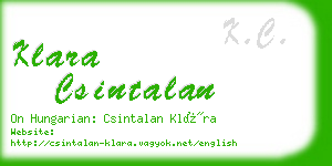 klara csintalan business card